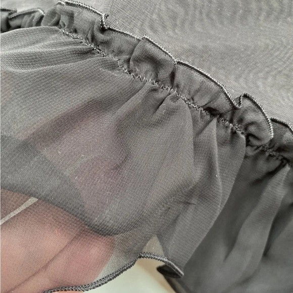 Victoria's Secret Black Mesh Underwire babydoll 36C Rose Embroidered VTG New - Picture 5 of 12